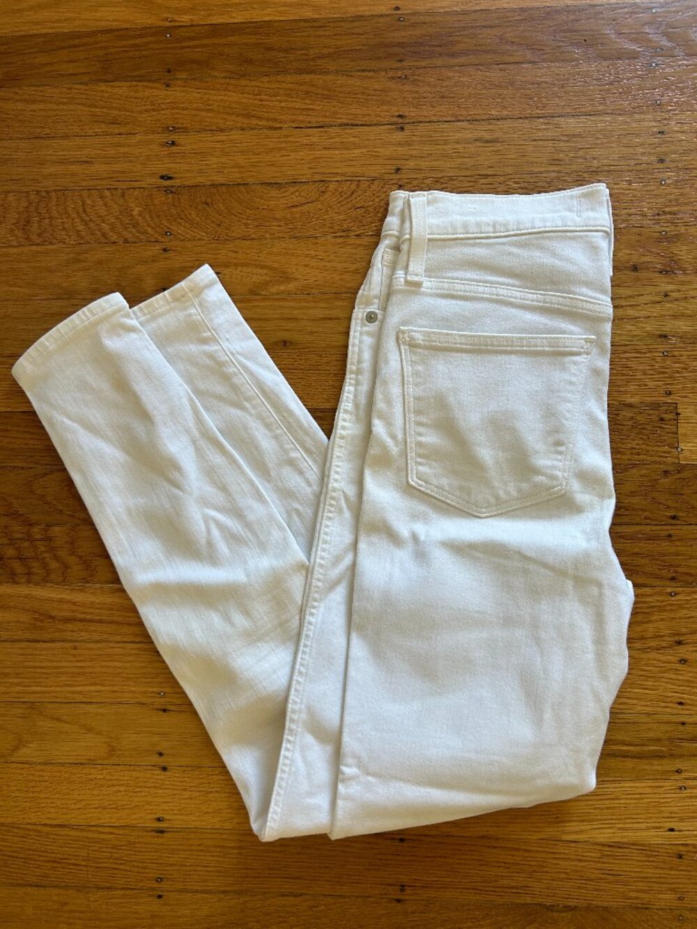 Madewell 10" high rise skinny jean, white denim, size 26